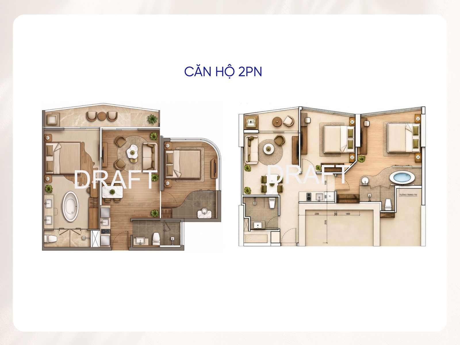 Layout căn hộ 2PN Alora